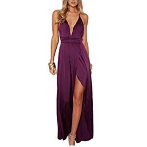 Dark purple/magenta slip dress